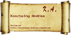 Kosztelny Andrea névjegykártya