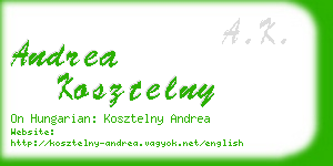 andrea kosztelny business card